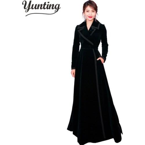 Женские черные плащи Yunting China At AliExpress