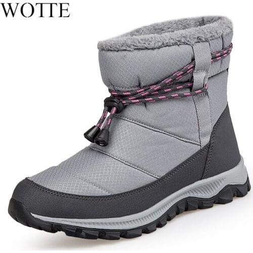 New Winter Women Boots High Quality Keep Warm Snow Boots Women Lace-up Comfortable Unisex Boots chaussures femme Big Size 46