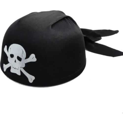 Fancy Dress Skull Pirate Captain Hat head scarf cap Party Halloween Costume Dress Up Hat For Fun Pirate Cosplay black