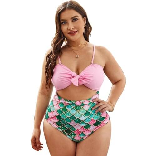 15 Kind 2021 New Sexy Women Large Big Size Leaf Print Mermaid One-Piece Swimsuit Fat Lady Short Sleeve Female Swimwear Woman 4XL