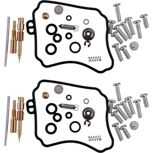 2 Sets Motorcycle Carburetor Gaskets Jets Rebuild Repair Kit Fit for Yamaha XVS65 XVS65A XVS65AT V-Star 650 2002 2003 2004 2005