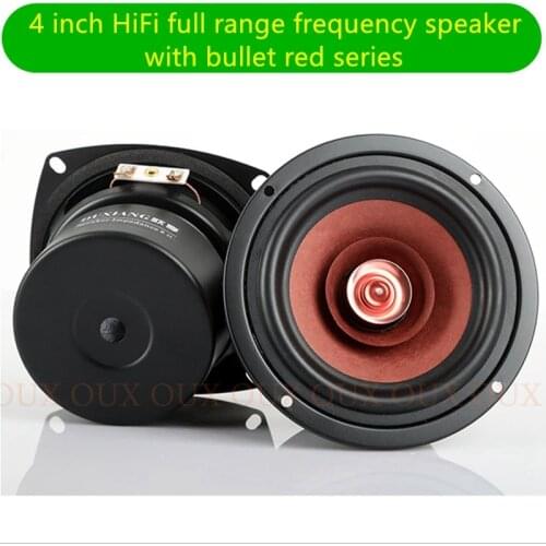 2pcs/lot OUX Hi-Fi 4 inch Full Range Speaker monitor Bullet woofer tweeter with with Aluminum 2 Layer kapton Cone