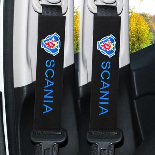 2pcs/lot Car Styling Protect Shoulders Pads Case For SCANIA SAAB Auto Seat Belt Cover Accessories Car-Styling