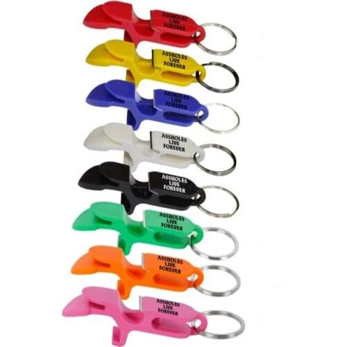 2pcs Customized Bottle Opener shotgun Accessories 4 in1 KeyChain Ring Bottle Opener Promotion kitchen utensils Party Gift Gadget