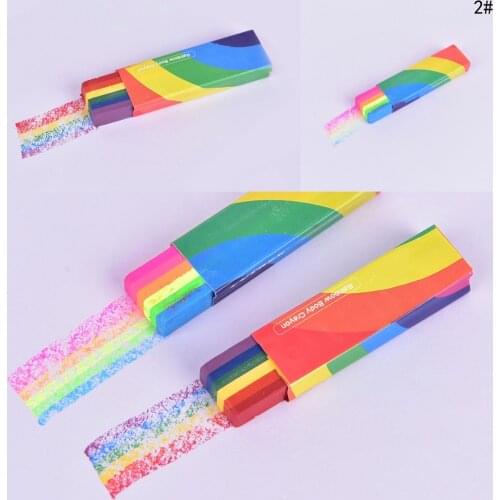 2019 Hot Face Body Paint Tattoo Rainbow Colored Painting Stick Pen Pigment Halloween Beauty Makeup Tools Wholesale