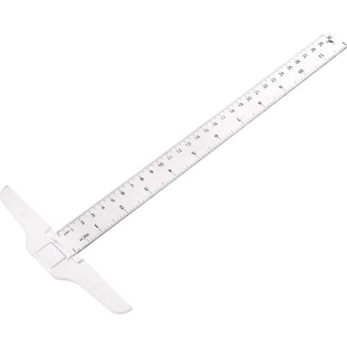 30cm/12" Plastic T-Square Metric Ruler cm/inch Double Side Scale Measuring Tool Drop Ship