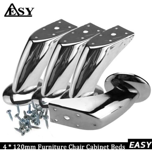 4pcs Furniture Chair Cabinet Beds Settee 120mm Legs Chrome Sofa Plinth Legs