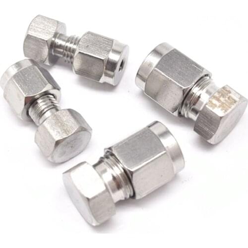 5pcs Fit Tube OD 3-25mm 1/8" 1/4" 3/8" 1/2" 1" 304 Stainless Steel End Cap Pipe Plug Ferrule Pneumatic Air Compression Connector