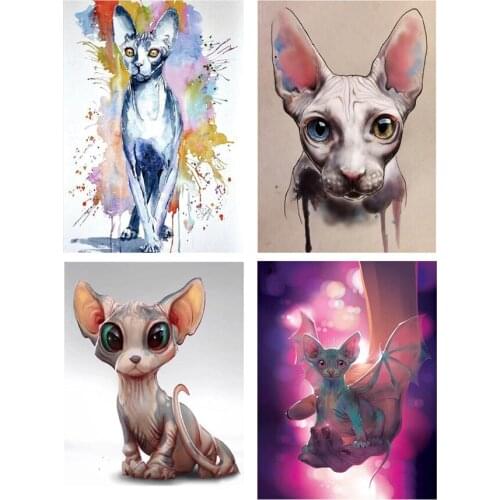 Sphynx Cat 5D DIY Diamond Painting Full Drill Square Round Diamond Mosaic Animal Diamond Embroidery Cross Stitch Decoration Home
