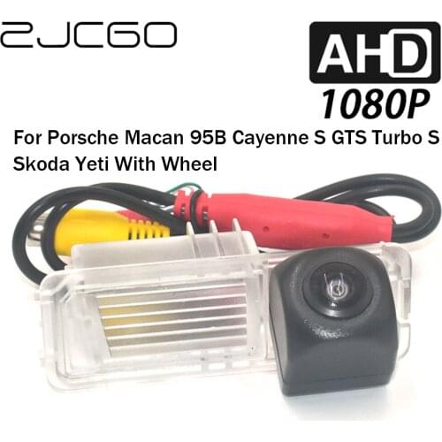 ZJCGO Car Rear View Reverse Backup Parking Reversing Camera for Porsche Macan 95B Cayenne S GTS Turbo S Skoda Yeti With Wheel