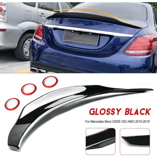 Car Wing Spoiler ABS Glossy Black Highkick Trunk Spoiler Wing For Mercedes Benz W205 C63 AMG 2015-2019 with 3 Tape Car Styling