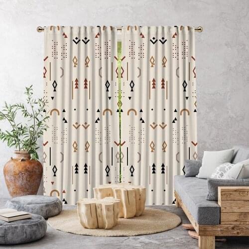 Cipcici Boho Style Decorative Patterns Single Panel Curtain Unisex Kids Living Room Decorative Child Cream Ethnic Woman Plain