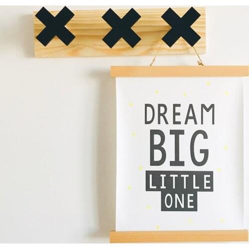 Wood Rabbit Storage Hook Geometric Cross Design Household Hook Clothes Hanging Solid Wood Row Hook