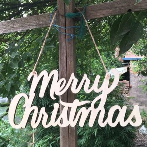 Merry Christmas Wooden Cutout Letter Plaque Hanging Signs Home Decoration