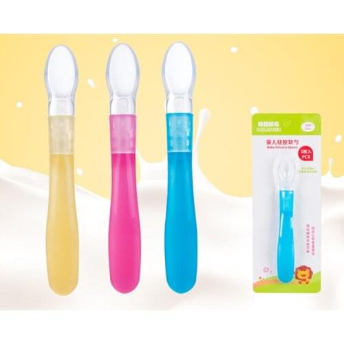 Prato infantil Baby Spoon For Baby Self Feeding Infant kids Learning Tableware Children Baby dishes B0809