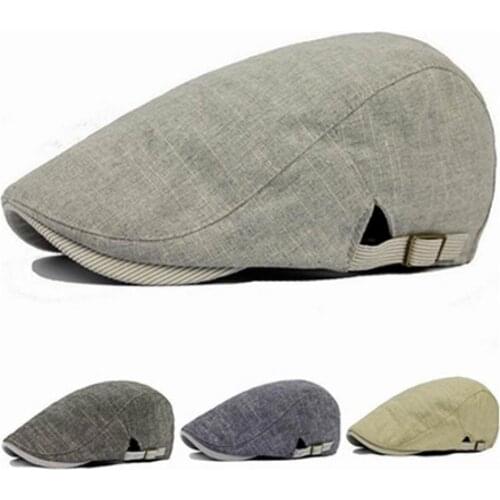Men Vintage Cowboy Retro Cotton Cap Duckbill Beret Sunhat Casual Hip Hop Hat
