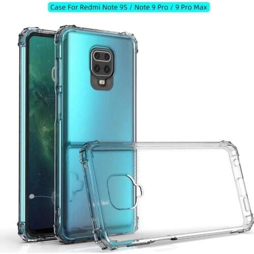 For Xiaomi Redmi Note 9S Case Soft TPU Transparent airbag shockproof Protective Back Cover case for xiaomi redmi note 9 pro max