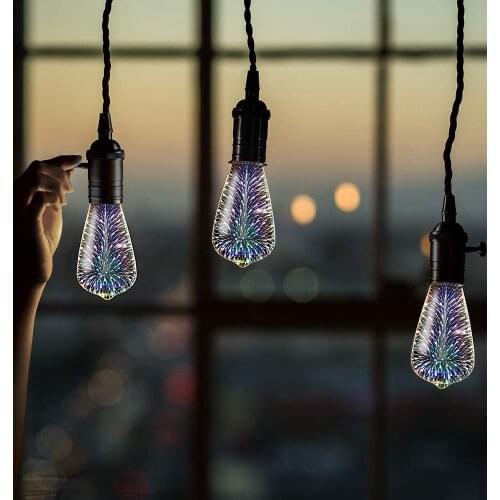 Fairy like Fireworks LED Lamps E27 Base Lightbulb Multi Color 3D Fireworks Filament Bulb for Pendant Ceiling Fixtures Bar Party