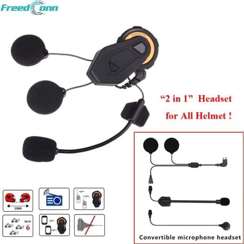 FreedConn 6 Riders T-Max Motorcycle Group Talking System BT Interphone Helmet Earphone with Soft and Hard Type Headset Intercom