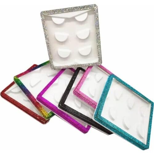 Eyelash Packaging Box Wholesale 3D Mink Lashes Bulk Empty Box 25mm Mink Lash Cases False lash Box Paste diamond Eyelash Case