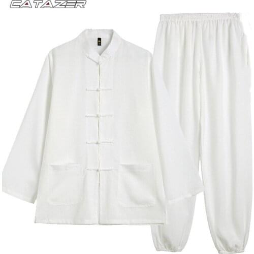 Cotton Blends Tai Chi Suit Kung Fu Wing Chun Uniform Martial Arts Wushu Clothes Jacket and Pants