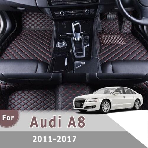 RHD Carpets For Audi A8 2017 2016 2015 2014 2013 2012 2011 Custom Leather Car Floor Mats Auto Interior Accessories Rugs Covers