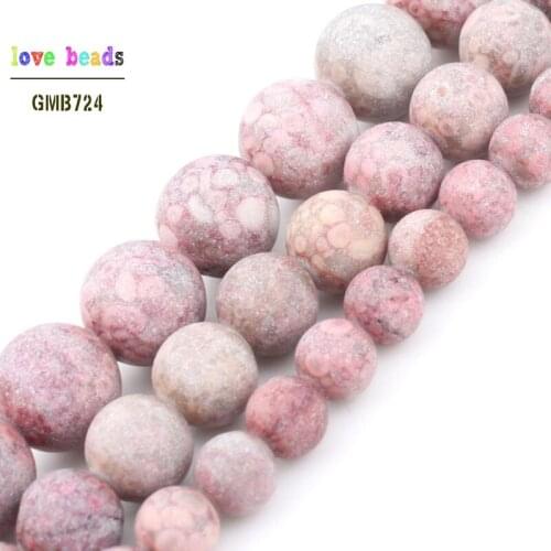 6mm 8mm 10mm Matte Red Flower Jaspers Beads DIY Beads for Jewelry Making 15 inch Bracelets for Women