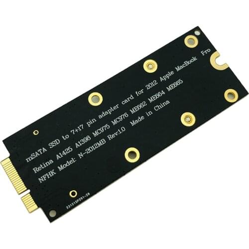 Mini MSATA Adapter SSD to for 2012 Macbook Pro Retina A1398 MC975 MC976 18+8 #81683
