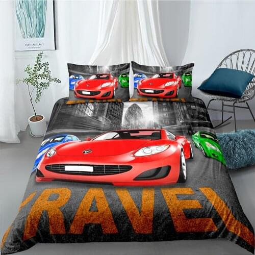 Sports Car Bedding Set King Size Fashionable High End Duvet Cover 3D Queen Twin Full Single Double Unique Design Bed Set