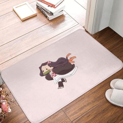 Nezuko Runing Doormat Carpet Mat Rug Polyester Non-Slip Floor Decor Bath Bathroom Kitchen Bedroom 40*60