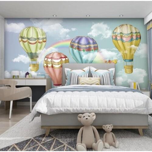 Bacal Custom Photo Wallpaper For Bedroom Walls Children Room Hot Air Balloon Mural Waterproof Canvas Painting 3D Wallpaper Mural