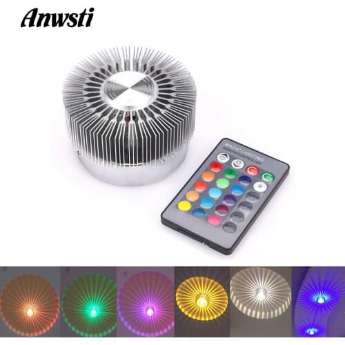 RGB Wall Lamp Light Sunflower 3W Projection Rays Wall Sconce 220V 110V AC Nordic Modern Bedroom Stairs KTY Decorative Wandlamp