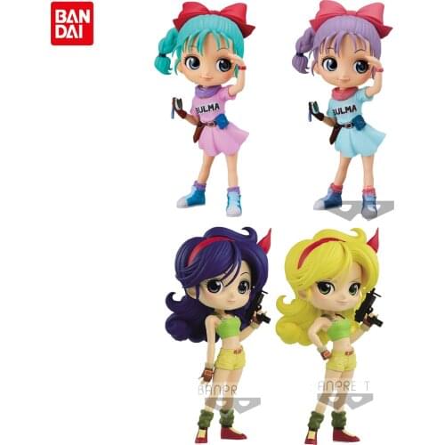 14cm In Stock Original Bandai Q Posket Dragon Ball Z Anime Figure Bulma PVC Action Toys Model Anime Figura Collection Doll
