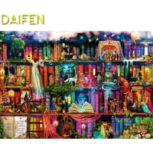 Full Round Diamond mosaic Full Square Diamond embroidery Magic Library DIY 3D Diamond painting Cross stitch Magic Library