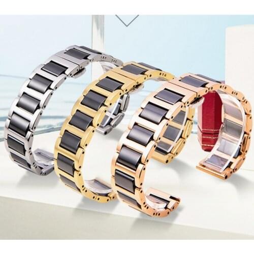 Wholesale 10PCS/lot High quality 14mm 16mm 18mm 20mm 22mm Solid Stainless steel watch strap ceramic watch bands 316L -200610