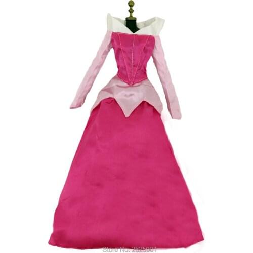Fairy Tale Dress Party Gown Princess Outfit Long Sleeves Pink Skirt Clothes for 17" Doll Accessories Toy