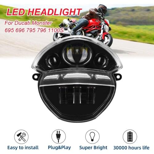 Motorcycle Headlight Front Replace Headlamp For Ducati Monster 695 696 795 796 1100 1100S M1000