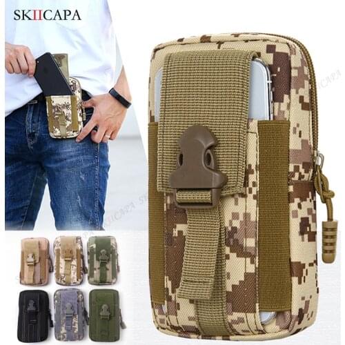 Universal Tactical Camouflage Waist Bag Phone Pouch for Samsung Quantum A82 S21 S20 Ultra A32 A72 A52 A12 Belt Clip Wallet Case