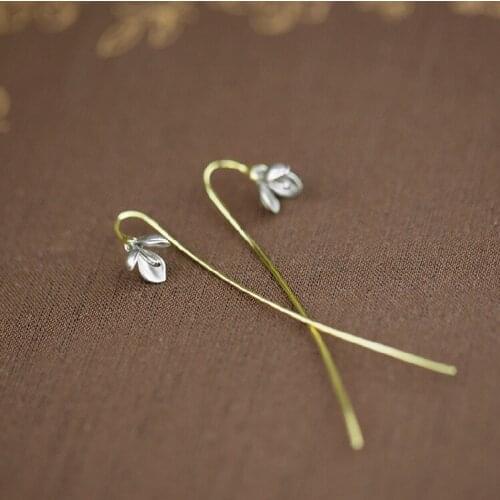 Retro Vintage Long Flower Earrings For Women Christmas Gifts Punk Trendy 2021 NEW Statement Earrings Jewelry