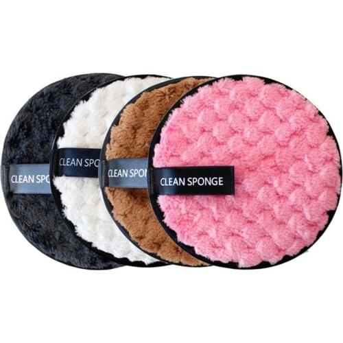 10cm Washable Face Puff Microfiber Makeup Remover Puff Cleansing Face Puff Pineapple Grid Face Cleansing Puff Powder Dropship