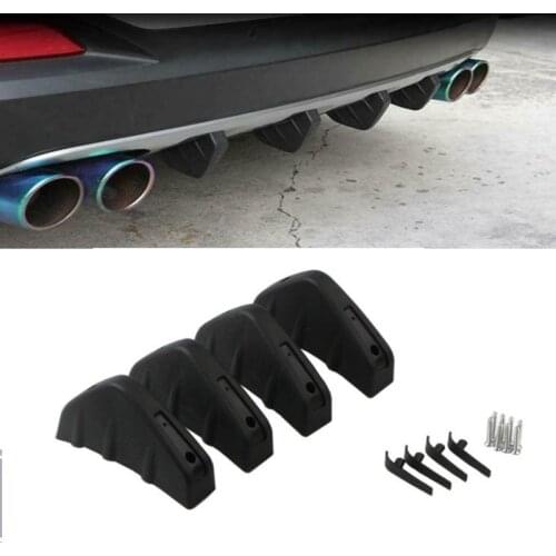 4 Piece Front Bumper Side Shark Fin Protect Cover Anti-crash Car Rear Bumper Spoiler Diffuser Car Accessory Anti-collision Belt