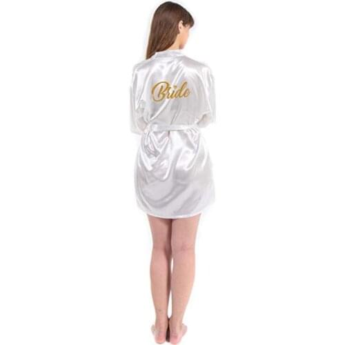 Dark blush satin robe women bride team bride rose gold writing wedding party gift sister in law mother bride kimono robes