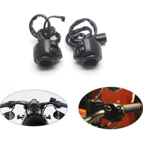 1" 25 mm Motorcycle Handlebar Headlight Turn Signal Ignition Horn Control Switch With Wiring Harness For Harley