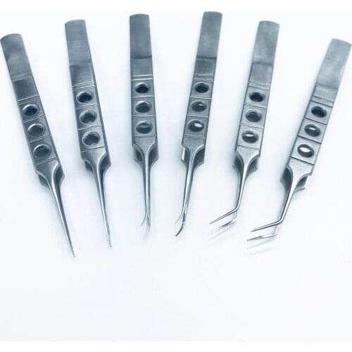 1pcs 11CM Stainless steel Dovetailed Tweezers Platforms Ophthalmic Fure Hair planting Micros Forceps