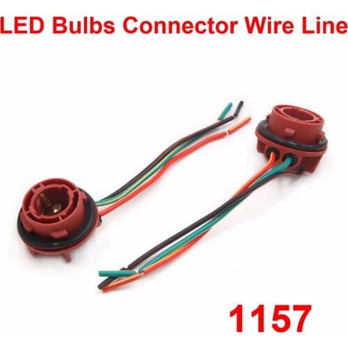 2PCS 1157 BA15D LED Bulbs Holder Socket Wire Connector Extension Reverse Stop Harness Line 1156 3156 3157 7440 7443 BA15S BA15D