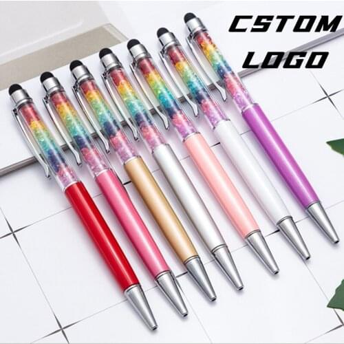 5Pcs Beautifully Crystal Ballpoint Pen Creative Stylus Touch Pen for Writing Stationery Office & School Customized Logo gift