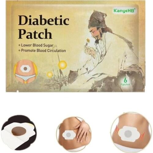 6pcs Chinease Herbal Diabetic Patches Treatment Stabilizes Blood Sugar Balance Glucose Content Stickers Medical Plaster Patches