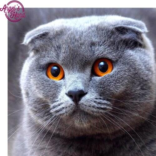 ANGELS HAND Diamond Embroidery cartoon 5D DIY Diamond Painting cat Diamond Painting Rhinestone Cross Stitch Decoration