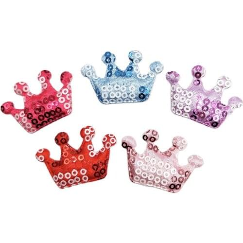Free shipping 50pcs/lot sequin Crown Appliques for garment decoration