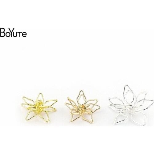 BoYuTe (10Pieces/Lot) Metal Copper 17MM 21MM Hand Made Flower Accessories Diy Jewelry Making Materials